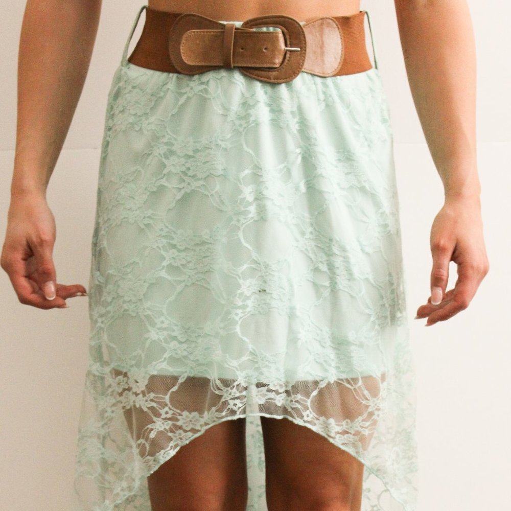 Hi-Low Lacy Blue Skirt